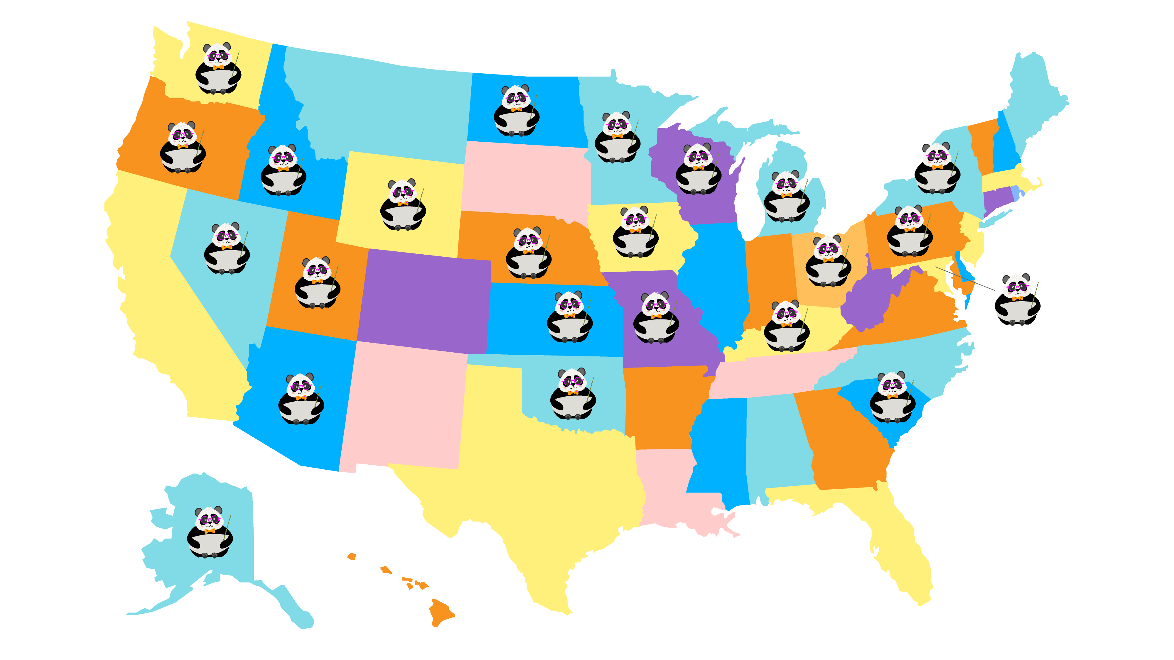 Mapa de Estados Unidos que muestra los estados asociados a iPD.