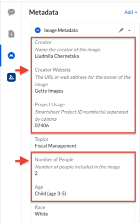 required metadata fields