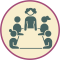 Opportunities icon showing a group of people gathered at a conference table.