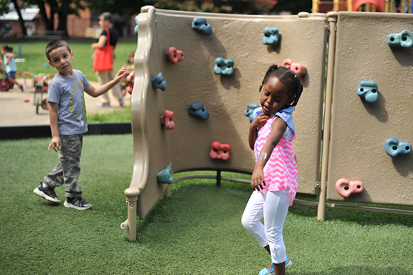 Children in a playground.