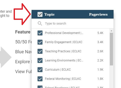 Topic Selector Dropdown Screenshot