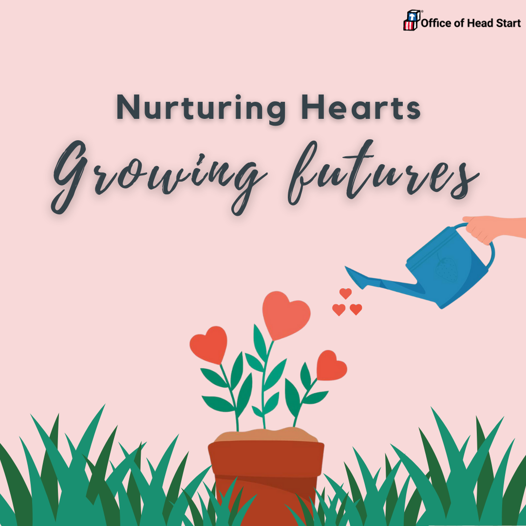 Head Start Love watering plant full of blooming hearts.