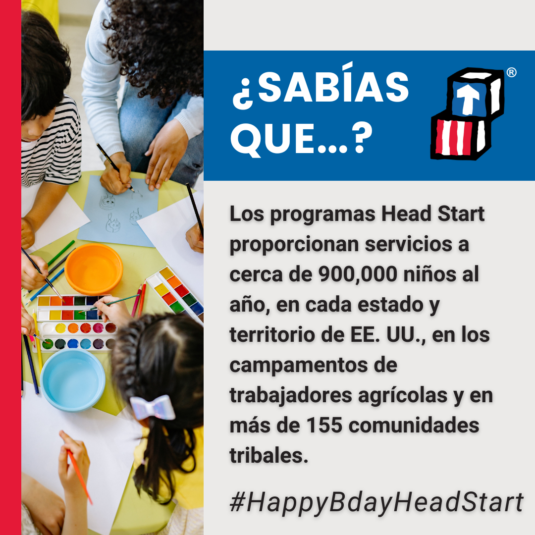 ¿Sabías que los programas Head Start brindan servicios a más de un millón de niños?