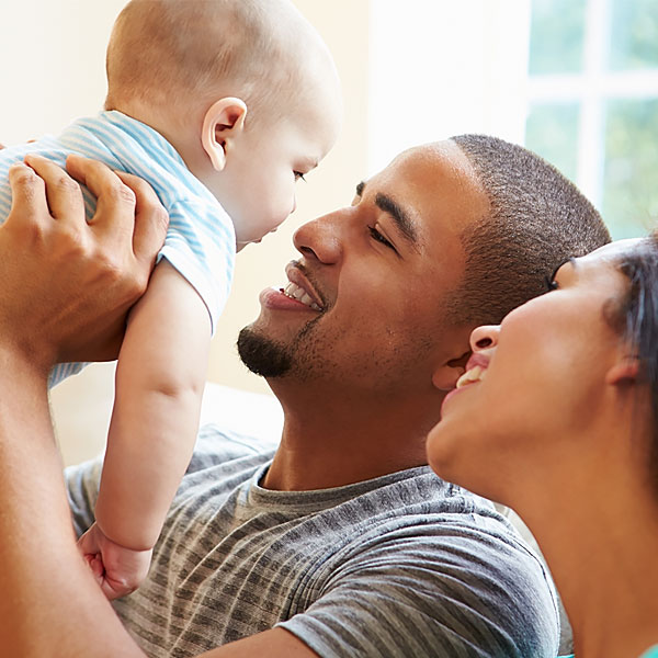 Family with their newborn