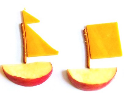 Cheese and apple pirate ships.