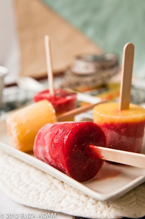 Fruit yogurt ice pops.