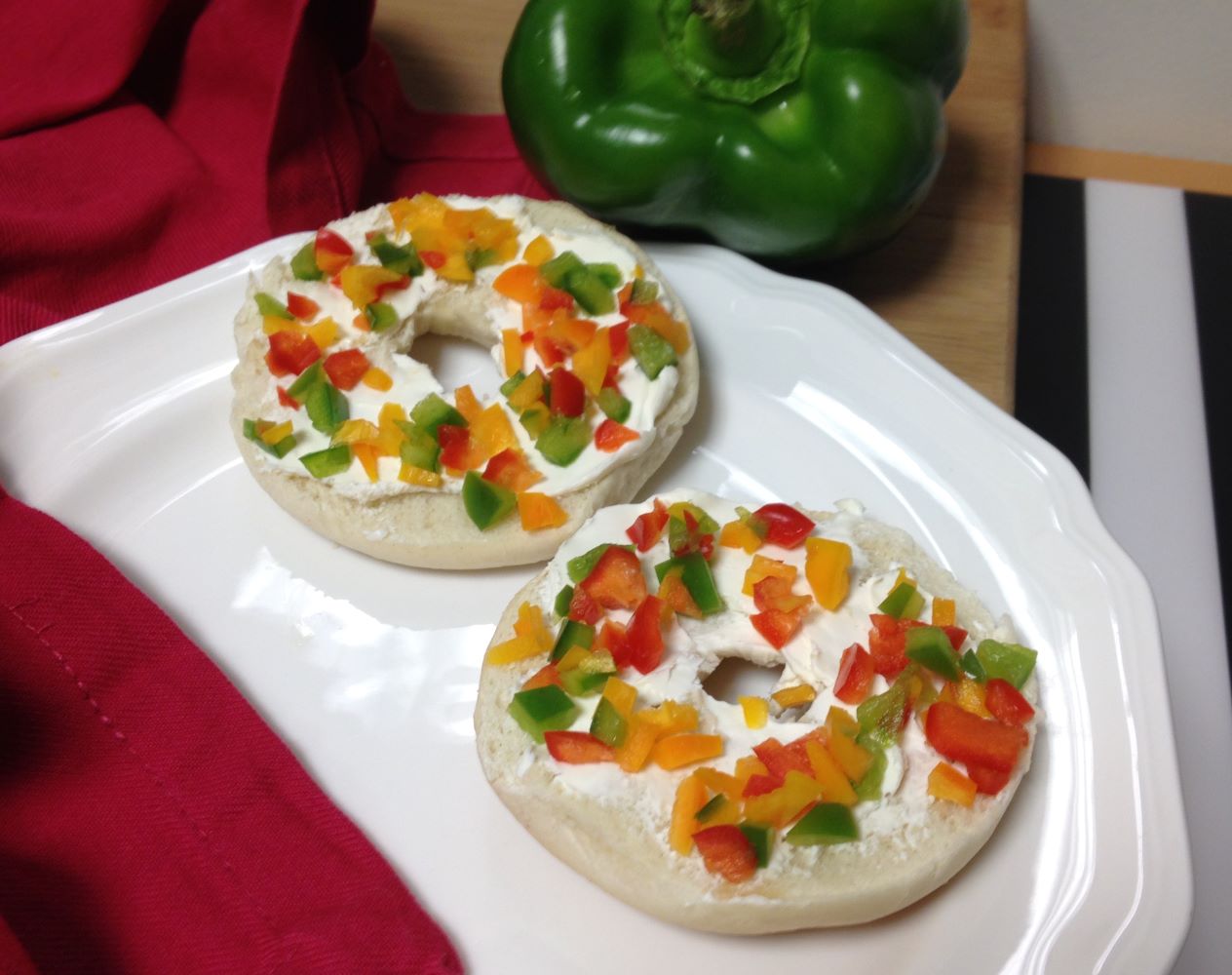 Mini bagel wreaths.