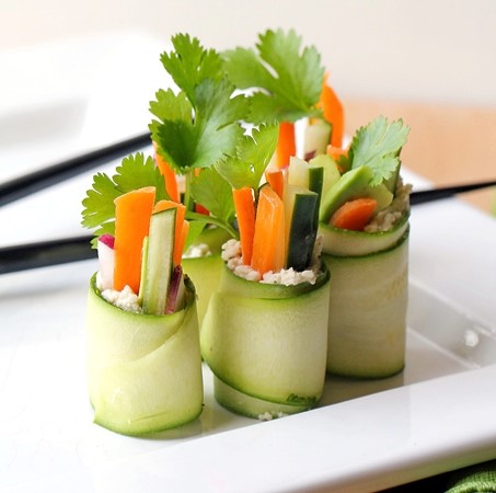 Veggie sushi rolls.