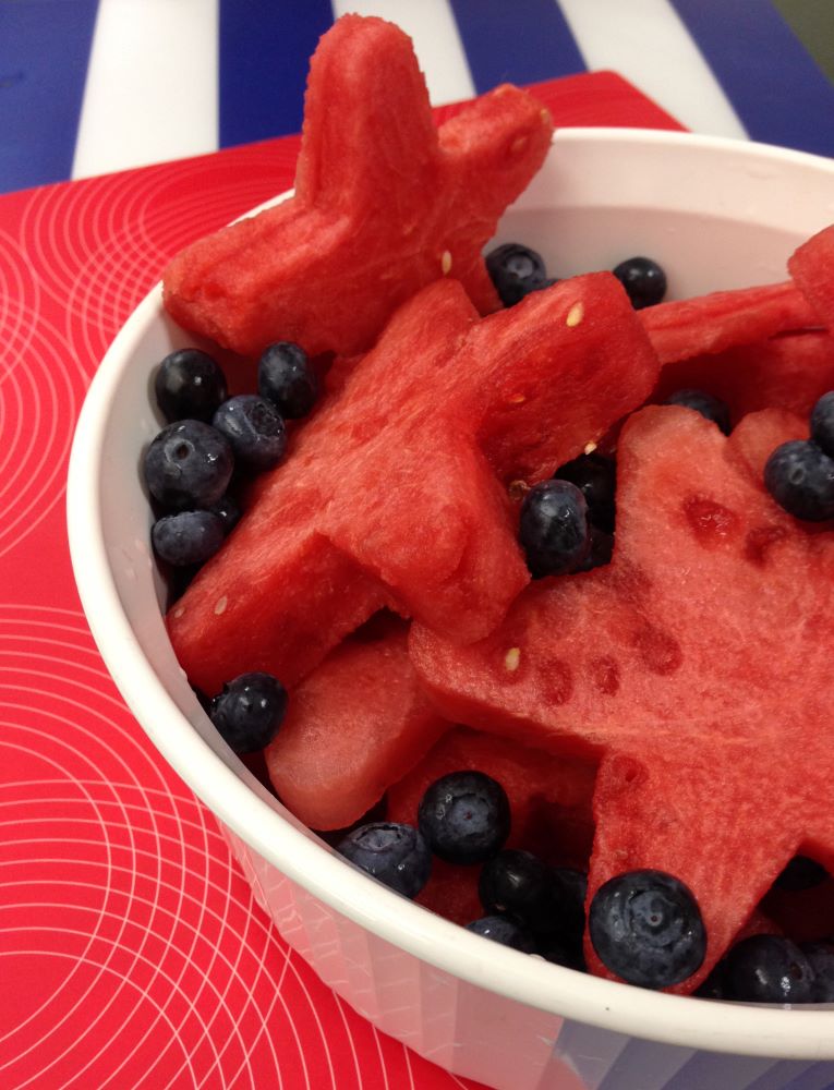 Watermelon stars and blueberries.