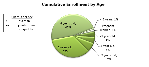 Pie chart - Cumulative Enrollment by Age