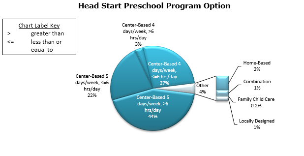 Gráfico circular - Opciones preescolares de Early Head Start