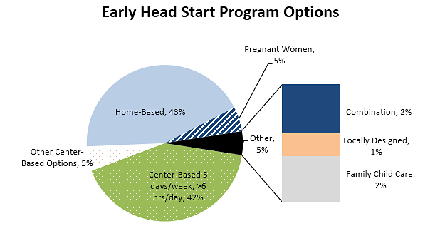 Gráfico circular - Opciones del programa Early Head Start