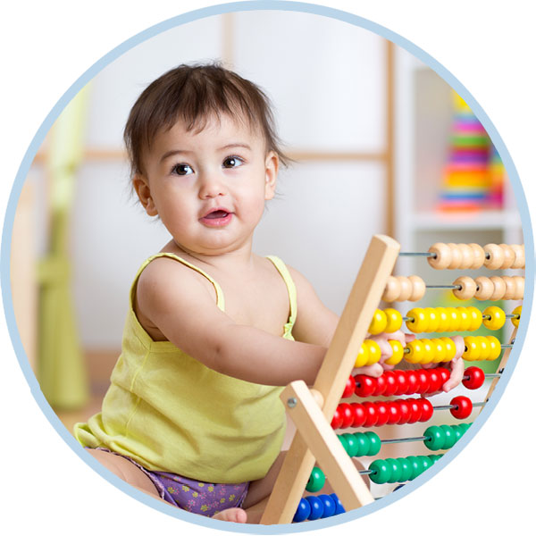 Little girl with an abacus 