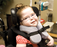 small child in wheelchair