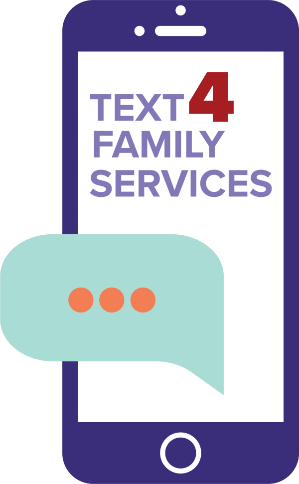 Text 4 Family Services cellphone logo.