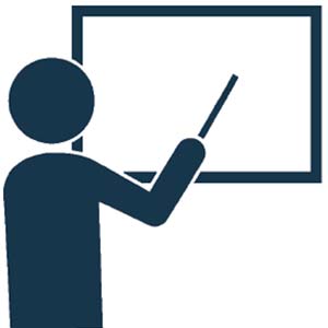 Icon of a teacher at a blackboard